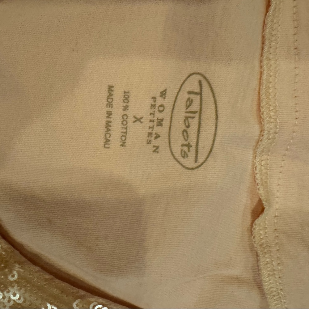 Talbots Peach Sequin Accent top - Picture 3 of 4